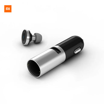 Xiaomi CooWoo Aluminium Alloy Wireless Bluetooth 4.0 Earphone Handfree Call Headset and Car Charger 2 In 1 For Android IOS Phone