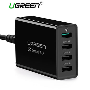 Ugreen 34W USB Charger Quick Charge 3.0 Fast Mobile Phone Charger for iPhone Samsung Xiaomi Nexus Tablet 4 Port Desktop Charger