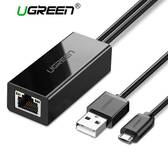 Ugreen Chromecast Ethernet Adapter USB 2.0 to RJ45 for Google Chromecast 2 1 Ultra Audio 2017 TV Stick Micro USB Network Card