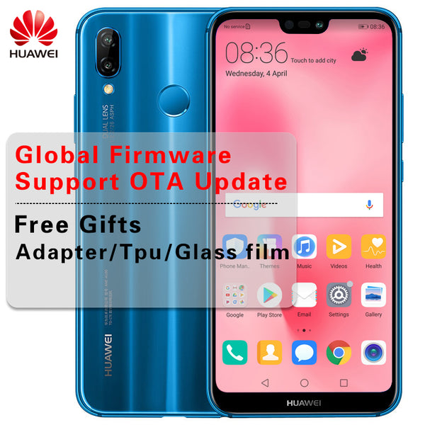 Huawei P20 Lite Global Firmware 4G LTE Smartphone Face ID 5.84 ''Full View Screen 2280*1080P Android 8.0 Glass Body 24MP