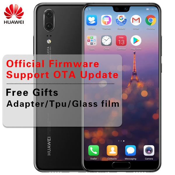 Stock Huawei P20 Smartphone Android 8.1 6G RAM 64G/128G ROM Kirin 970 Face ID 5.8'' Full View Screen EMUI 8.1 24MP Front Camera