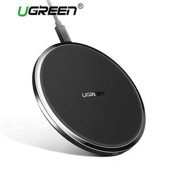Ugreen Leather Wireless Charger for Samsung Galaxy S8 S9 S7 USB Qi Wireless Charger for iPhone 8 X 8 Plus Wireless Charging Pad