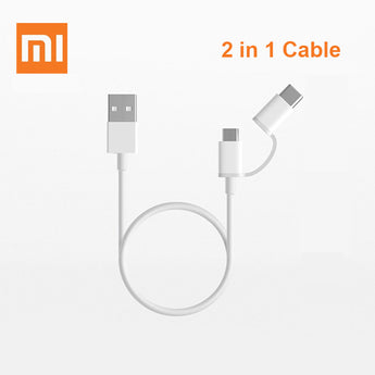 Original Xiaomi 2 in 1 Micro USB Type-c Cable Sync Fast Quick Charger Data Type C Charging Cable For M6 Huawei Samsung Asus LG